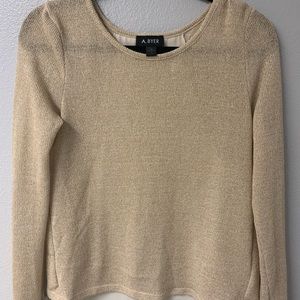 Gold and White Blouse